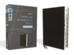 NIV, Thinline Reference Bible, Large Print, European Bonded Leather, Black, Red Letter, Thumb Indexed, Comfort Print