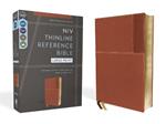 NIV, Thinline Reference Bible, Large Print, Leathersoft, Brown, Red Letter, Comfort Print