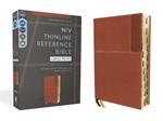 NIV, Thinline Reference Bible, Large Print, Leathersoft, Brown, Red Letter, Thumb Indexed, Comfort Print