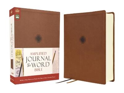 Amplified Journal the Word Bible, Leathersoft, Brown: Reflect, Take Notes, or Create Art Next to Your Favorite Verses - Zondervan - cover