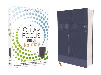 NIrV, Clear Focus Bible for Kids (Help Kids with ADHD or Dyslexia Read with Confidence), Leathersoft, Blue - Zondervan - cover