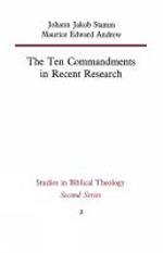 The Ten Commandments in Recent Research