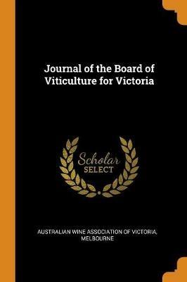 Journal of the Board of Viticulture for Victoria - cover