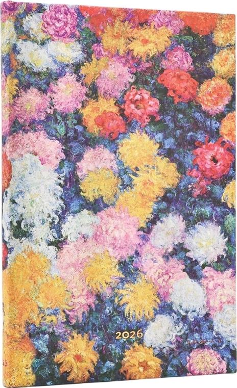 Agenda Paperblanks, 2026 Monets Chrysanthemums 12 mesi Maxi, orizzontale