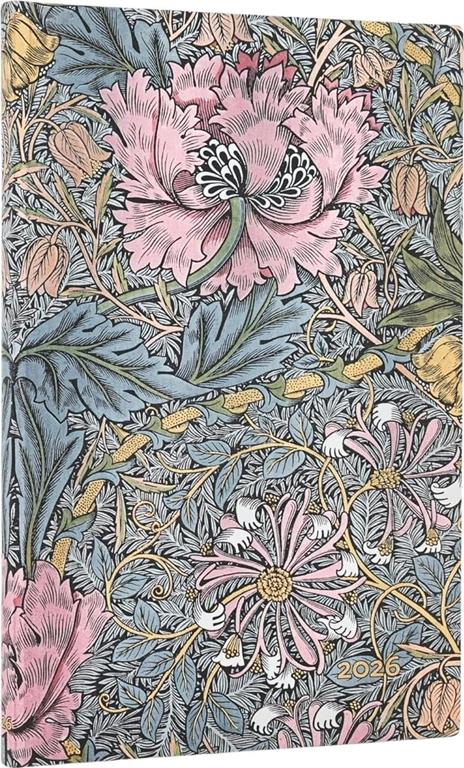 Agenda Paperblanks, 2026 Morris P. Honeysuckle 12 mesi Flex Maxi, orizzontale