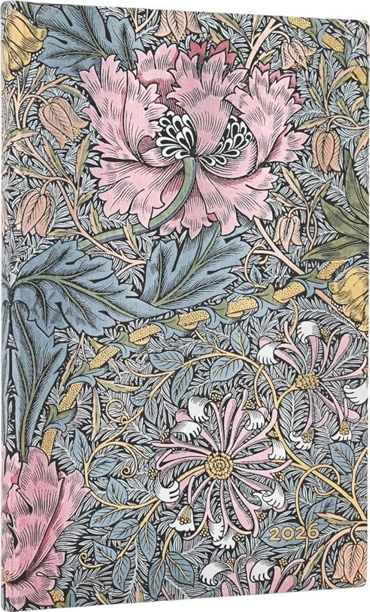 Agenda Paperblanks, 2026 Morris P. Honeysuckle 12 mesi Flex Maxi, orizzontale