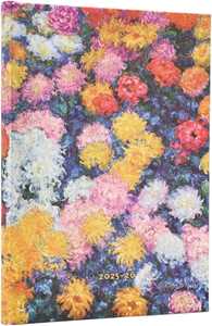 Cartoleria Agenda accademica Paperblanks, 2026 Monets Chrysanthemums 18 mesi Midi, orizzontale Paperblanks