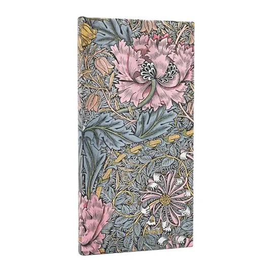 Agenda Paperblanks, 2026 Morris Pink Honeysuckle 12 mesi Slim, orizzontale