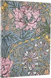 Cartoleria Agenda accademica Paperblanks, 2026 Morris Pink Honeysuckle 18 mesi esi Fl Midi, orizzontale Paperblanks