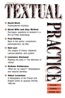 Textual Practice: Volume 5, Issue 1 - cover