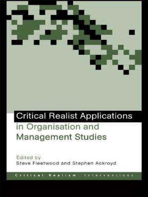 Critical Realist Applications in Organisation and Management Studies - cover