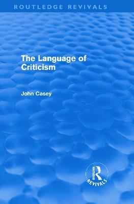 The Language of Criticism - John Casey - cover