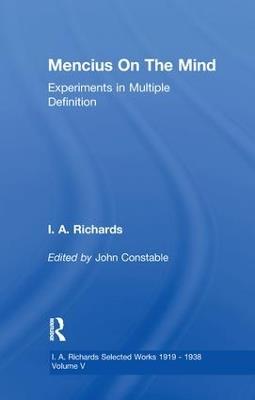 Mencius On The Mind: Experiments in Multiple Definition - John Constable - cover