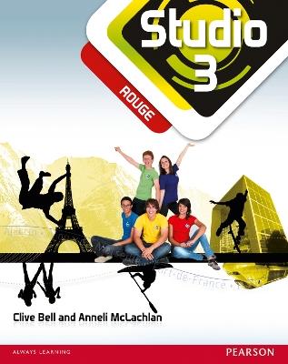 Studio 3 rouge Pupil Book (11-14 French) - Clive Bell,Anneli Mclachlan - cover