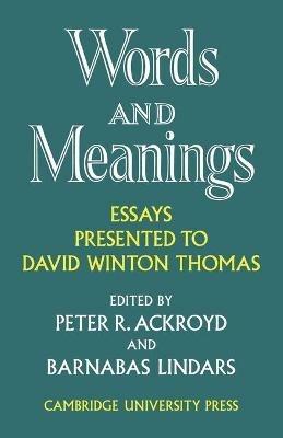 Words and Meanings - Peter R. Ackroyd,Barnabas Lindars - cover
