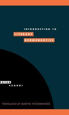 Introduction to Literary Hermeneutics - Peter Szondi - cover