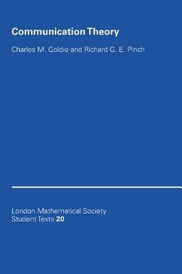 Communication Theory - Charles M. Goldie,Richard G. E. Pinch - cover