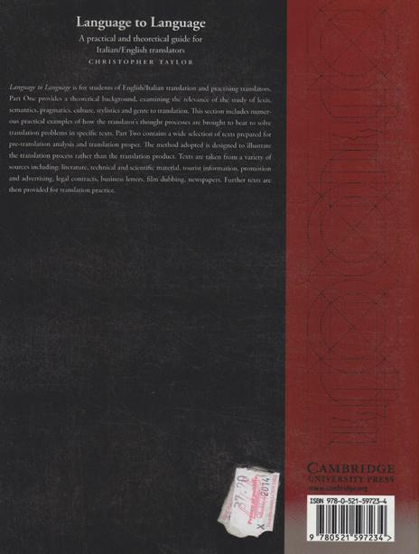 Language to Language: A Practical and Theoretical Guide for Italian/English Translators - Christopher Taylor - 3