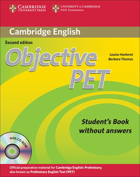 Objective PET Student's Book without Answers with CD-ROM - Louise Hashemi,Barbara Thomas - cover