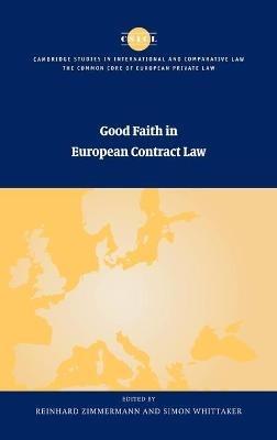 Good Faith in European Contract Law - cover