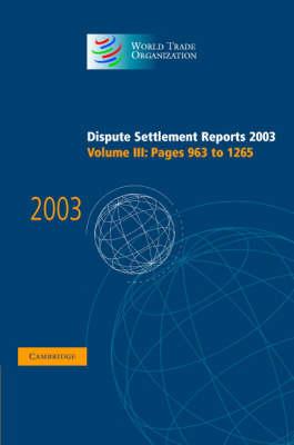 Dispute Settlement Reports 2003 - cover