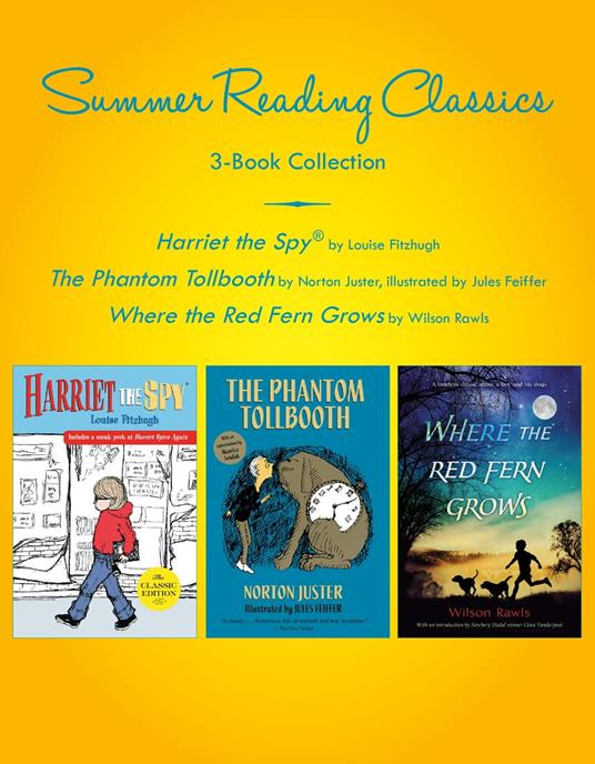 Summer Reading Classics Three-Book Collection - Louise Fitzhugh,Norton Juster,Wilson Rawls - ebook