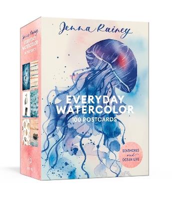 Everyday Watercolor 100 Postcards: Seashores and Ocean Life - Jenna Rainey - cover
