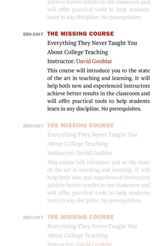 The Missing Course