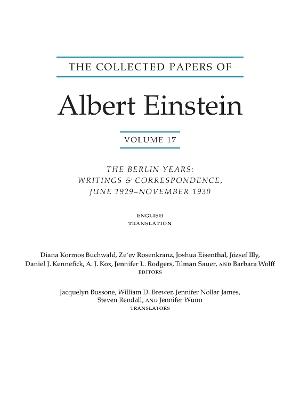 The Collected Papers of Albert Einstein, Volume 17 (Translation Supplement): The Berlin Years: Writings and Correspondence, June 1929–November 1930 - Albert Einstein - cover