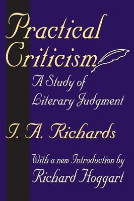 Practical Criticism: A Study of Literary Judgment - I. A. Richards - cover
