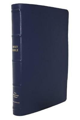 NKJV, Thinline Reference Bible, Large Print, Premium Goatskin Leather, Blue, Premier Collection, Red Letter, Comfort Print: Holy Bible, New King James Version - Thomas Nelson - cover