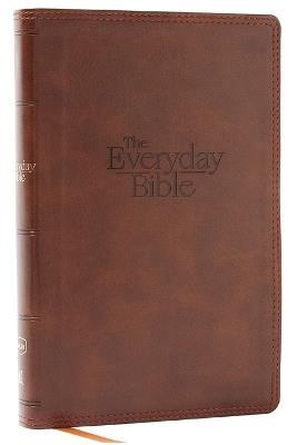 NKJV, The Everyday Bible, Brown Leathersoft, Red Letter, Comfort Print: 365 Daily Readings Through the Whole Bible - Thomas Nelson - cover