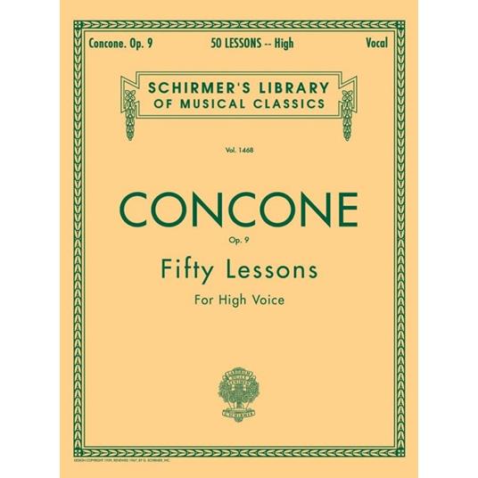  50 Lessons, Op. 9 - Joseph Concone - High Voice And Piano -  Joseph Concone - copertina