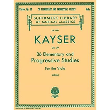  36 Elementary And Progressive Studies - Heinrich Ernst Kayser - Per Viola -  Heinrich Ernst Kayser - copertina