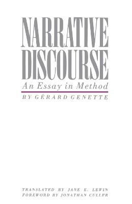Narrative Discourse: An Essay in Method - Gerard Genette - cover
