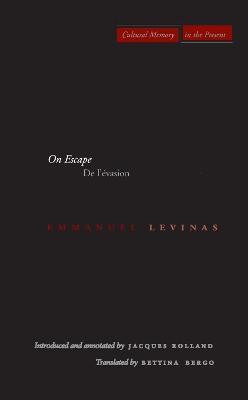 On Escape: De l’évasion - Emmanuel Levinas - cover