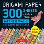 Origami Paper - Japanese Washi Patterns- 4 inch (10cm) 300 sheets: Tuttle Origami Paper: High-Quality Origami Sheets Printed with 12 Different Designs