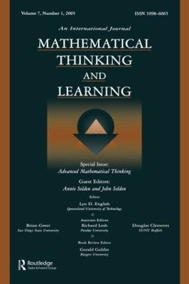 Advanced Mathematical Thinking: A Special Issue of Mathematical Thinking and Learning - cover
