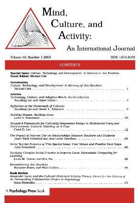 Culture, Technology, and Development: In Memory of Jan Hawkins:a Special Issue of mind, Culture, and Activity - cover