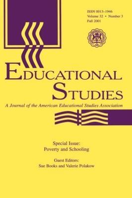 Poverty and Schooling: A Special Issue of Educational Studies - cover