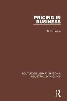 Pricing in Business - Douglas Hague - cover