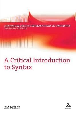 A Critical Introduction to Syntax - Jim Miller - cover