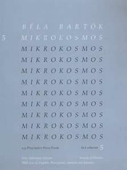 Béla Bartók. Mikrokosmos 5. pianoforte. blue - copertina
