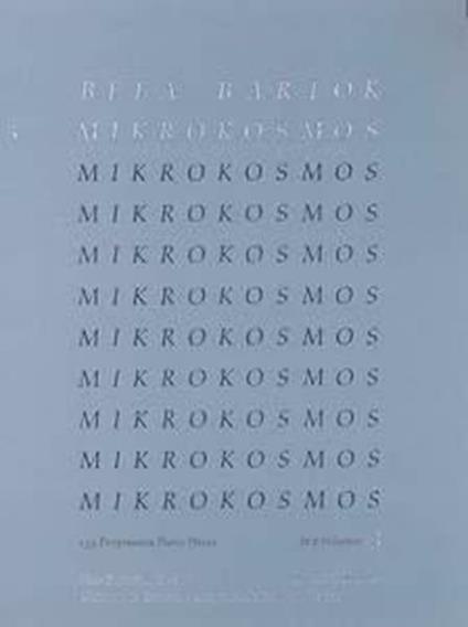  Béla Bartók. Mikrokosmos 3. pianoforte. blue - copertina