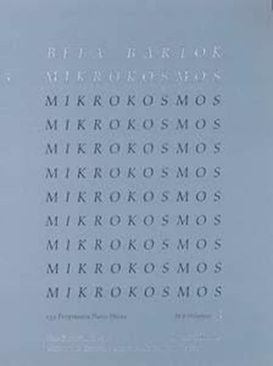  Béla Bartók. Mikrokosmos 3. pianoforte. blue - copertina