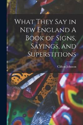 What They Say in New England A Book of Signs, Sayings, and Superstitions - Clifton Johnson - cover