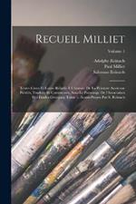 Recueil Milliet; textes grecs et latins relatifs a l'histoire de la peinture ancienne publies, traduits et commentes, sous le patronage de l'Association des etudes grecques. Tome 1. Avant-propos par S. Reinach; Volume 1