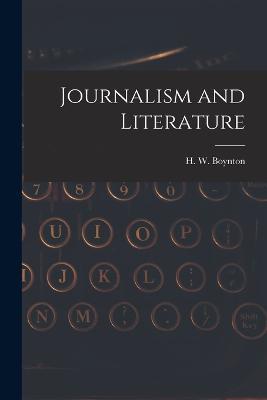 Journalism and Literature - H W Boynton - cover