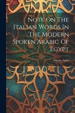 Note On The Italian Words In The Modern Spoken Arabic Of Egypt