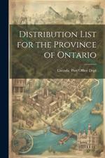 Distribution List for the Province of Ontario